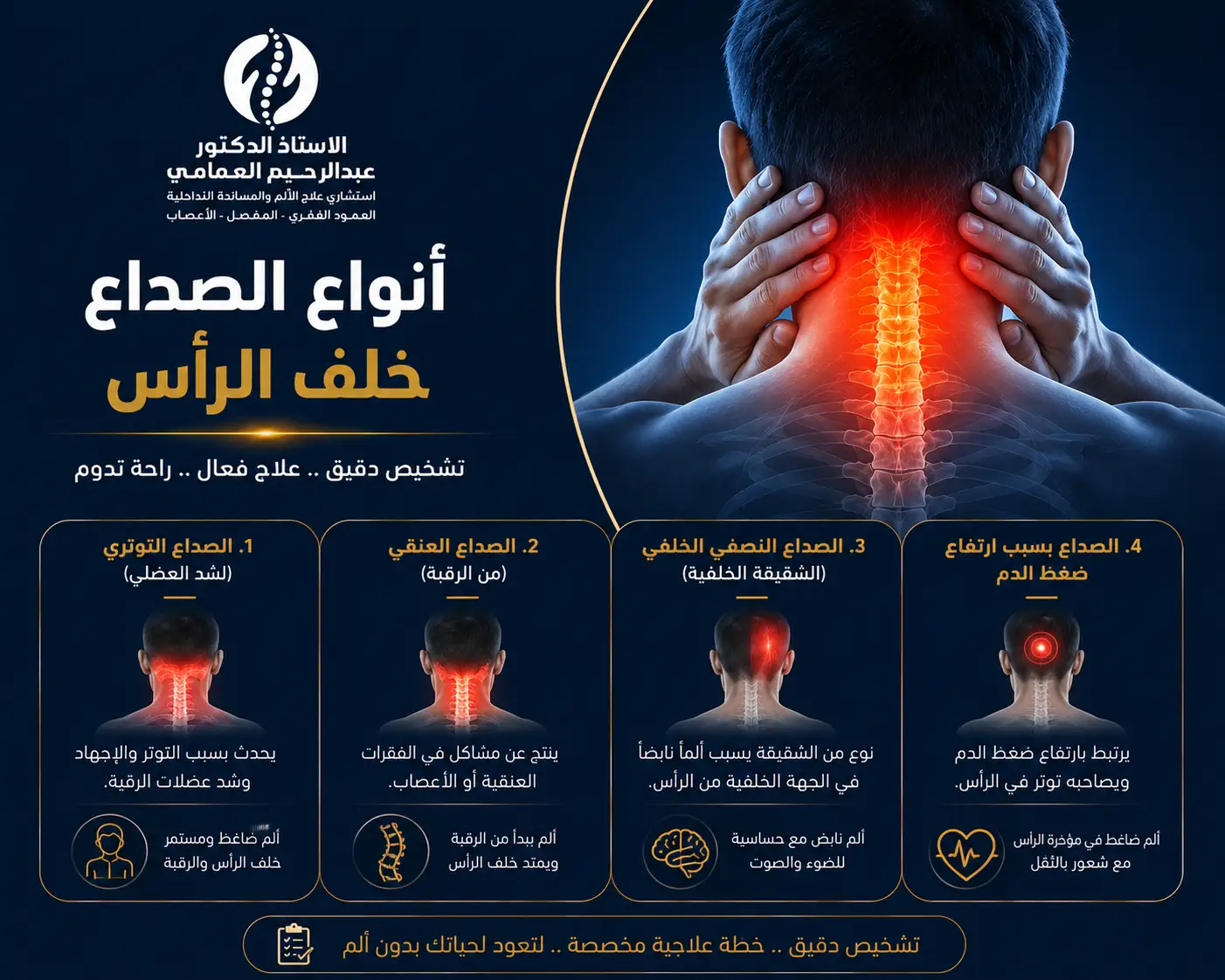 انواع الصداع خلف الرأس